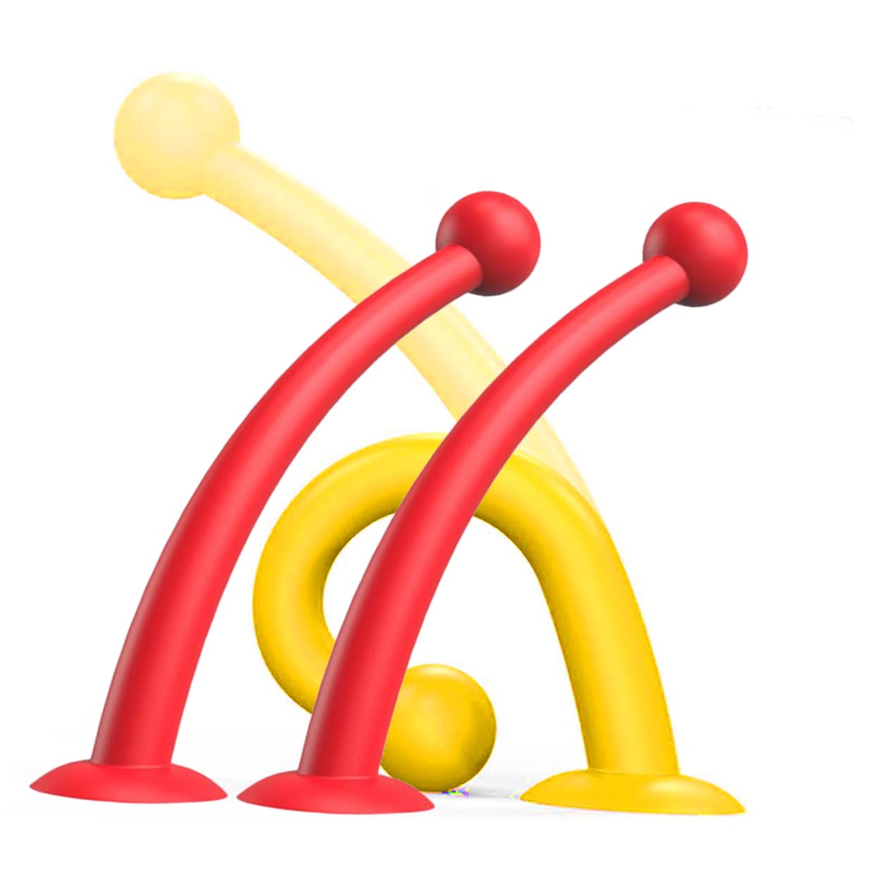 Zerodeko 1Pair Silicone Tentacles for Helmets Flexible Suction Cup Antennas Decorative Accessories Red Easy Installation Durable Safe for Use