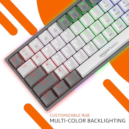 Image of amazon basics Pro Series RGB Wired Mechanical Gaming Keyboard | Red switches with 40g Actuation Force | Customizable & Programmable RGB | 61 Swappable Key Full Rollover Layout (Black)