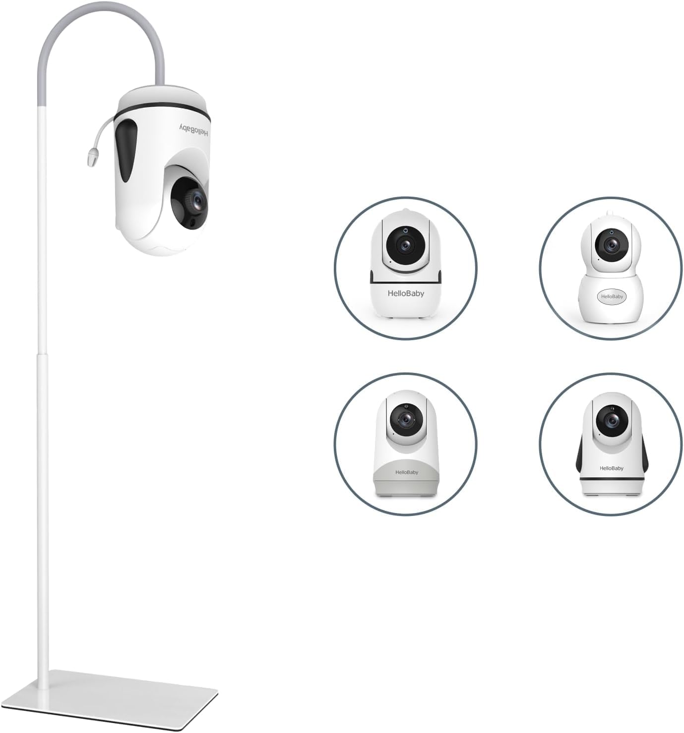 HelloBaby Baby Monitor Mount for HB6550/HB6560/HB6339/HB6363/HB65/HB40,Floor Stand for All Hello Baby Monitors, Height Adjustable 76-148cm/30-58inch, 1.76kg Sturdy Base Camera Mount,No Wall Damage