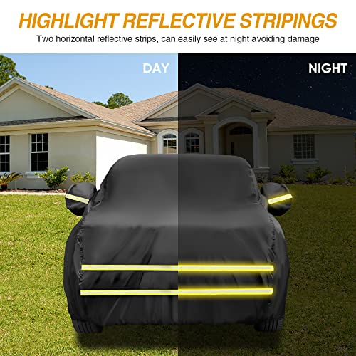 Image of NEVERLAND Waterproof Car Cover All Weather with Zipper Design UV Protection Windproof Snowproof Outdoor /Indoor Full car Cover for Automobiles,Sedans Length up to 209 inch, Black