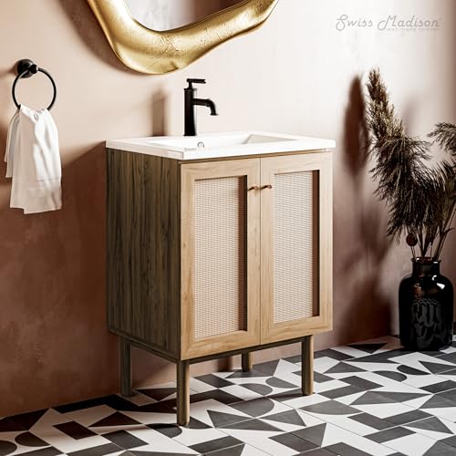 Image of Classe 24 inch Bathroom Vanity in Oak Bath Sink Cabinet Sink Included