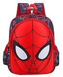 CNPJXUQ Anime Little Kid Backpack For Boys, Red Mask 3D Cartoon Teens Comic Lightweight Backpack Bag