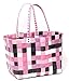 Produktbild MULTICOLOUR Trend Tasche Korbtasche Flechttasche Strandtasche Strandkorb Flechtkorb Shopper Big Bag geflochten Kunststoff PINK & PURPLE