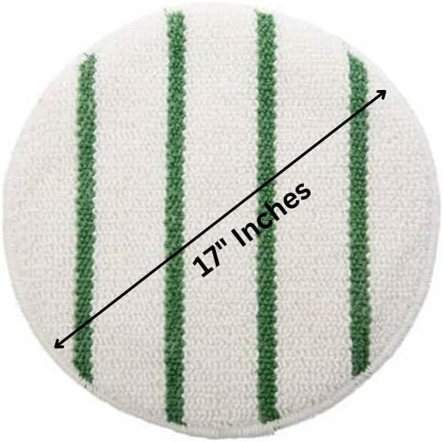 Quality Chemical Low-Profile Carpet Bonnet with Green Scrubber Strips - Perfect for Hardwood, Area Rugs, and Thick Carpet - and Rotary Floor Brushes & Pad Drivers - 17" (Pack of 1)