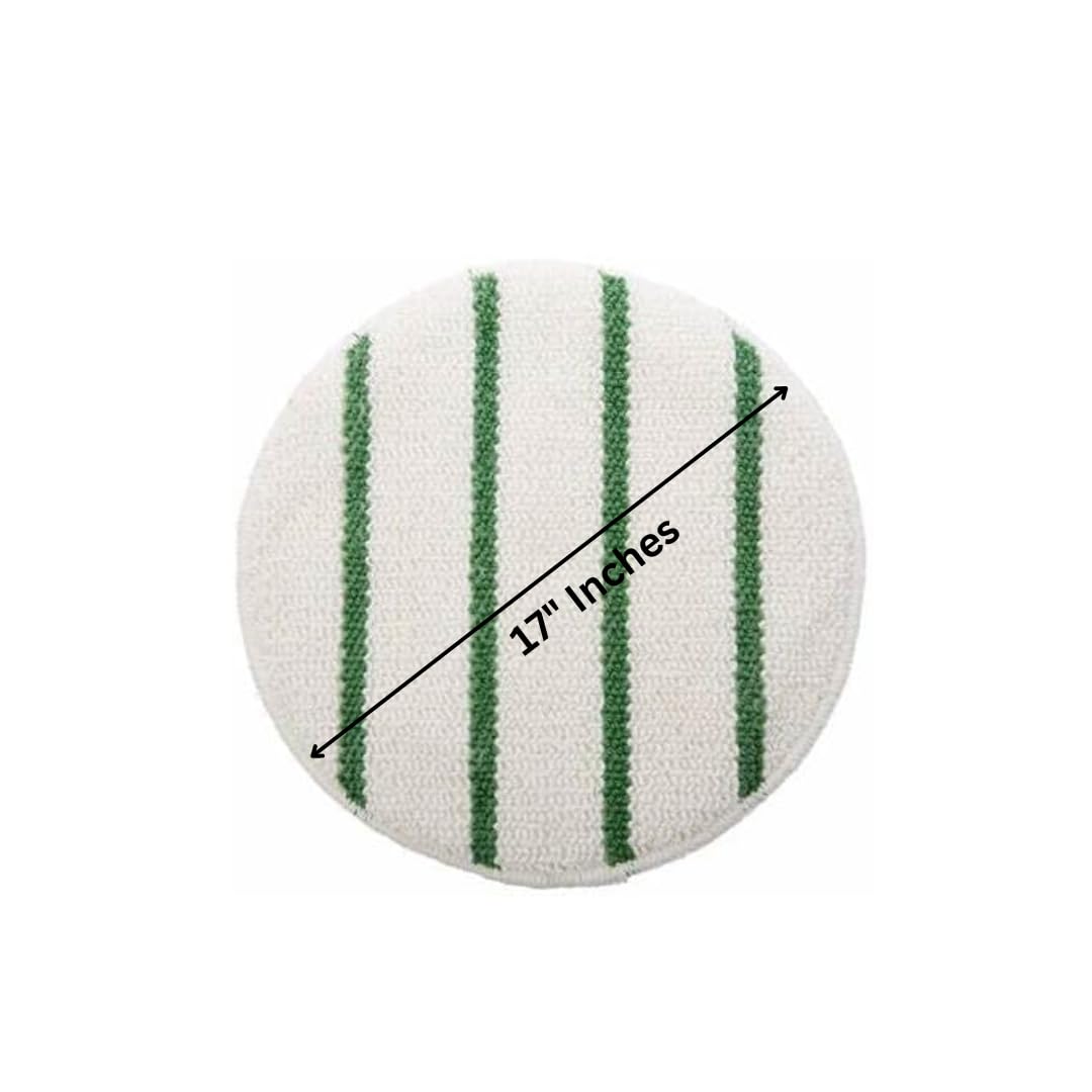 Quality Chemical Low-Profile Carpet Bonnet with Green Scrubber Strips - Perfect for Hardwood, Area Rugs, and Thick Carpet - and Rotary Floor Brushes & Pad Drivers - 17