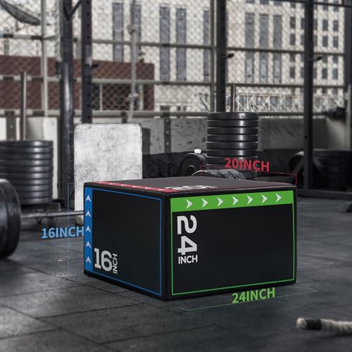 Image of BalanceFrom 3-in-1 Foam Plyometric Jump Box for Home Gym with Multiple Height Options - Versatile Plyo with Non-Slip Surface for Strength, HIIT, Step-Ups, and Agility Training