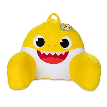 Baby Shark Kids Back Resting Pillow for Reading and Watching TV Bed Rest Pillow with Arms to Lounge with Comfortable Back Support Great for The Bed or Couch