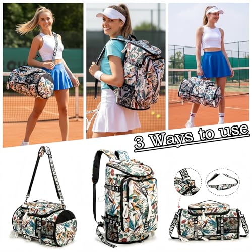 Image of SDTAME Gym Duffel Backpack with Shoe Pocket & Laptop Sleeve