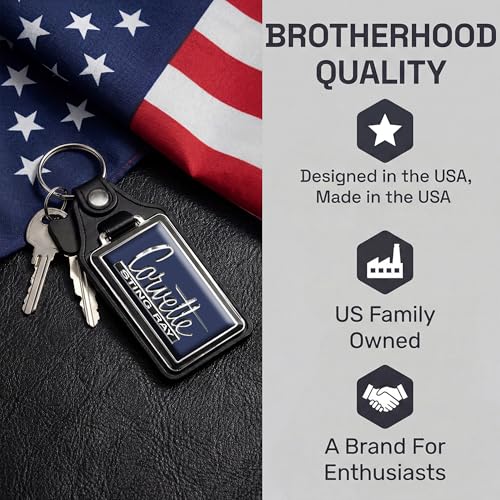 Image of Brotherhood Car Key Chain for Corvette - Classic Models Keychain for Men and Women Gift Key Ring Key Chain