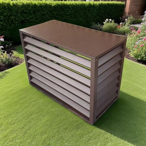 エアコン保護カバー 屋外のプライバシーを守るアルミ製エアコン室外機カバー(110*60*80cm)