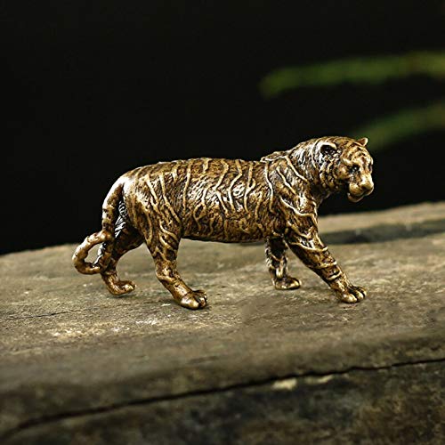 Sculpture tigre en bronze massif, cadeau symbolique ornement de bureau original
