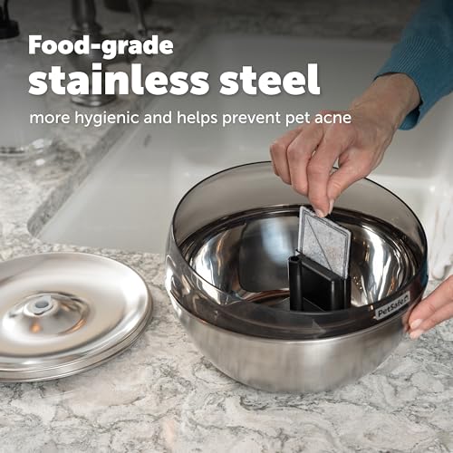 PetSafe HydroSphere 60 oz Stainless Steel Pet Fountain - Filtered Water Fountain for Cats and Small Dogs - Dishwasher Safe - Quiet, Wire-Free Pump - Easy to Clean by PetSafe - Image 3