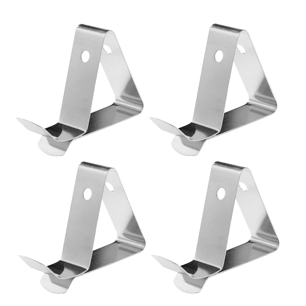 4 Pcs Silver Accurate Thermometer Pot Clips, Stainless Steel Temperature Clips for Probe, Ambient Thermometer Probe Holders for Temperature Reading Timers