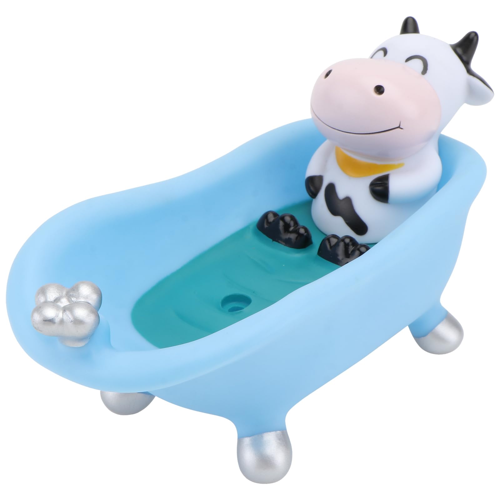 PRETYZOOM Cute Plastic Soap Dish Soap Boxes Funny Animal Cow Bathtub Soap Box Cartoon Soap Box for Bathroom -Blue