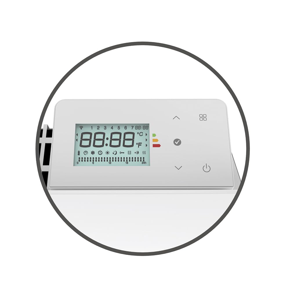 BATILEC - Radiateur Électrique LEONA Verre 2000W Blanc – Inertie Céramique