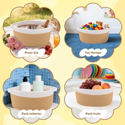 Geschenkkorb Leer Präsentkorb Geflochten Körbchen mit Geschenktüte & Schleife & Karte Aufbewahrungskorb Deko für Geschenkverpackung, Geburtstag, Hochzeit, Ostern, Thanksgiving, Weihnachten(Beige/Weiß)