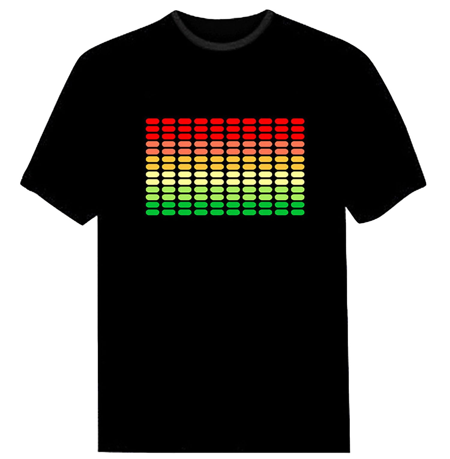 Photo 1 of XWNGDAFEVF LED Equalizer Sound Activated Flashing Black T-Shirt(L, No1)