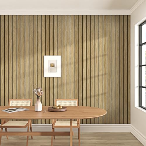 Skyblur Brown Wood Panels for Walls Self Adhesive 3D Natural