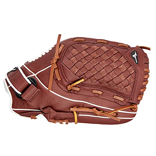 Mizuno Gpsl1250F4 Prospect Select Series Fastpitch Softball Glove 12.5", Tartan Flex Web, Right Hand Throw,Brown/White Tartan Flex Web #TOP2