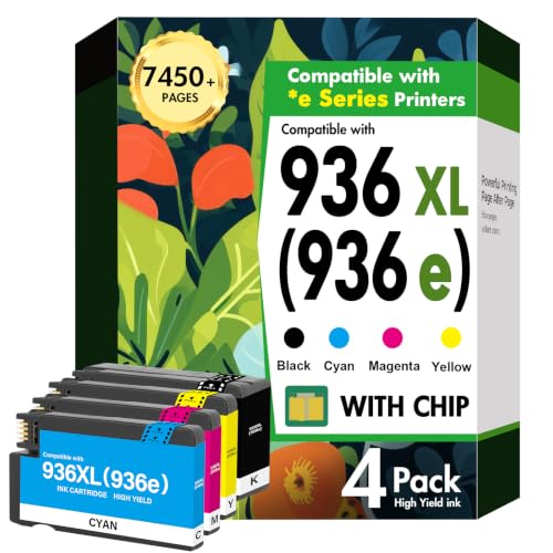 Image of 936 936XL 9125e Ink Cartridges Combo Pack for HP Printers 9120e 9730e 936e