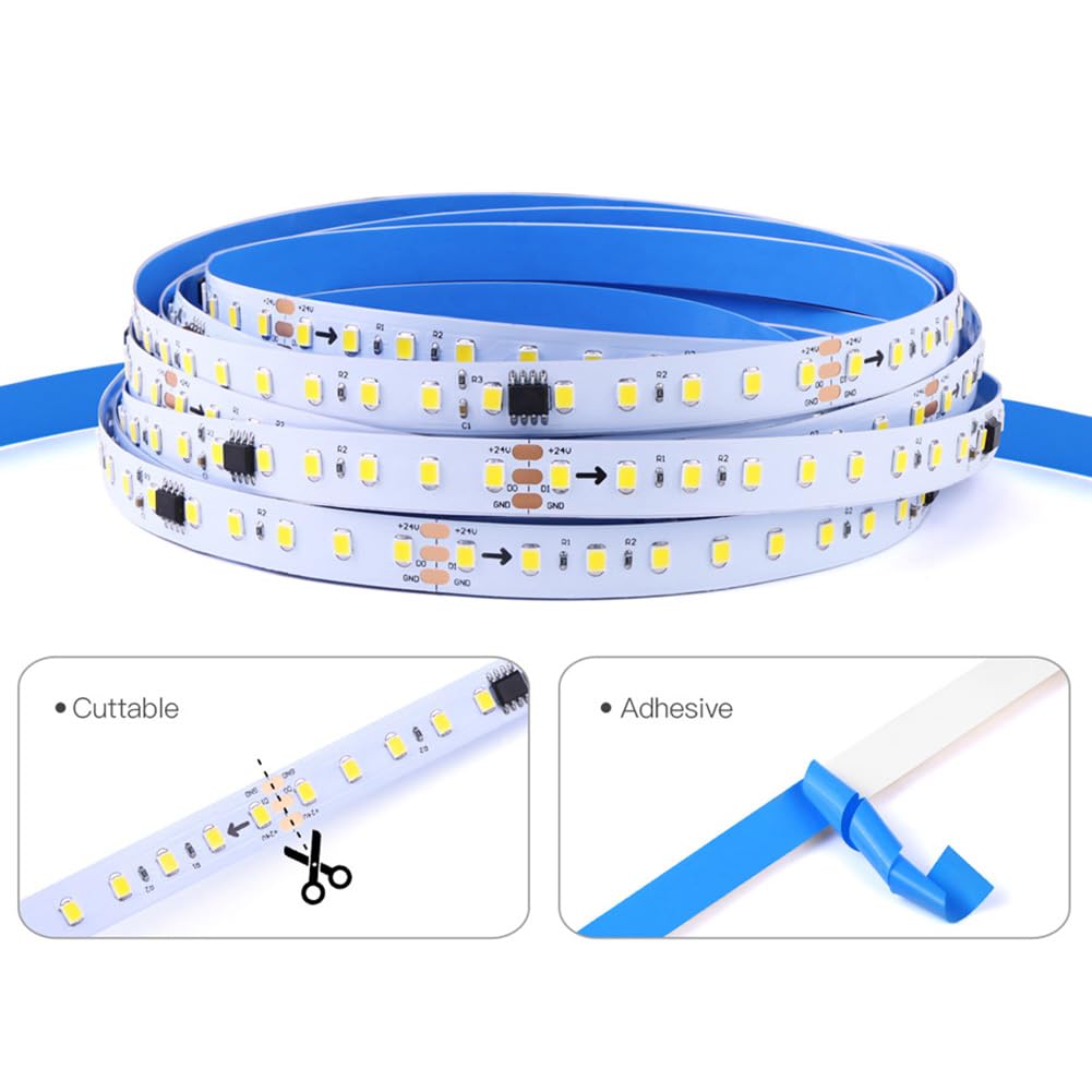 Striscia LED con Sensore di Movimento e Sensore di Luce, Bianco Caldo 3000K Striscia LED Dimmerabile Interruttore e Spina, Modalità Luce Continua Attivata dal Movimento Modalità Notte,10m