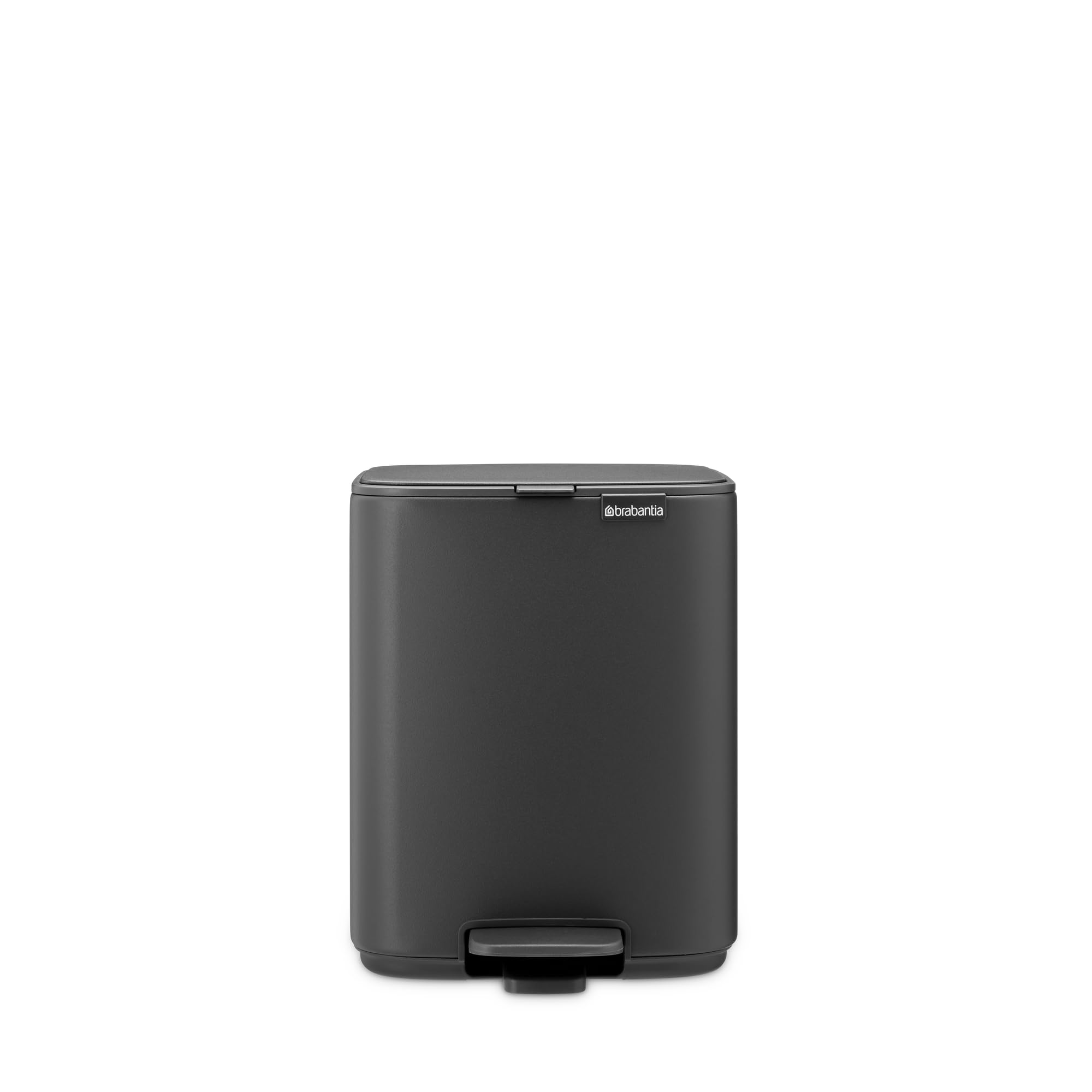 Brabantia Bo Pedal Bin 7L (Mineral Infinite Grey), Soft Closing Waste Bin with Light Pedal Operation, Easy to Clean Removable Plastic Inner Bucket with Free PerfectFit Rubbish Bags Included