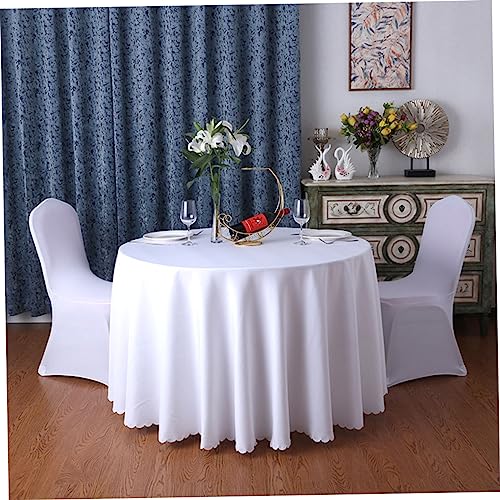 Nappe ronde blanche en polyester Cabilock pour table de mariage - 8