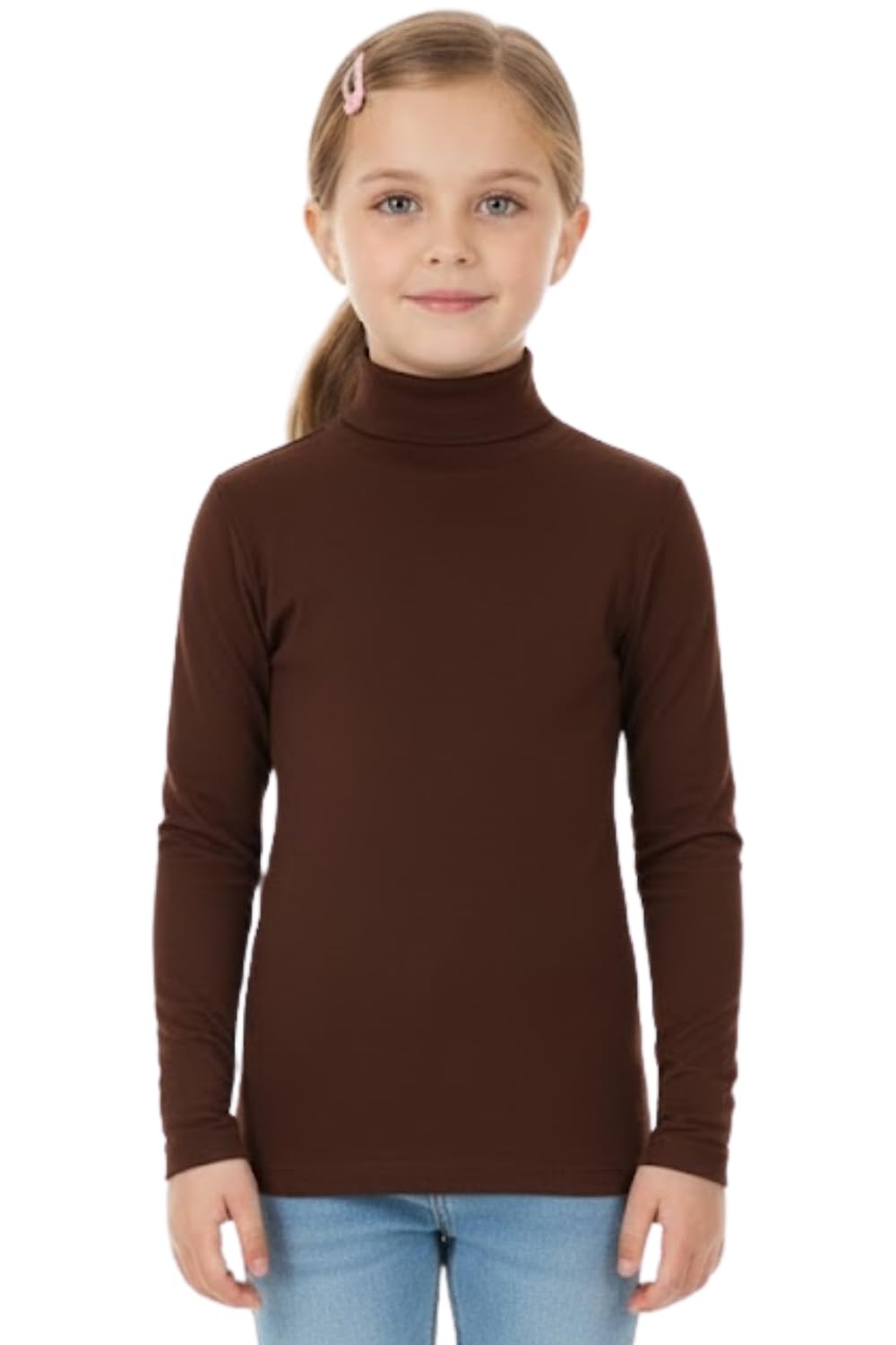 STAR FASHION Top a collo alto a maniche lunghe unisex per bambini e bambine, taglie 5/6 7/8 9/10 11/12 e 13 anni