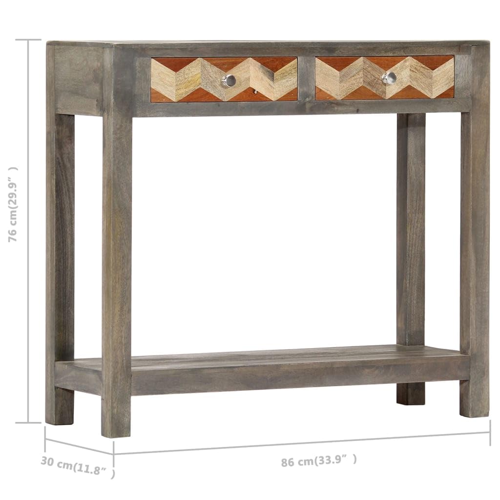 Divano e tavolino Tavolino da divanoTavolo Consolle Grigio 86x30x76 cm in Legno Massello di MangoAdatto a soggiorno, camera da letto, balcone