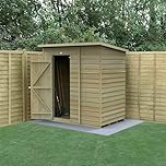Forest Garden 4LIFE Pent Shed 6x4 | Single Door | No Windows|25 Year Anti-Rot Guarantee