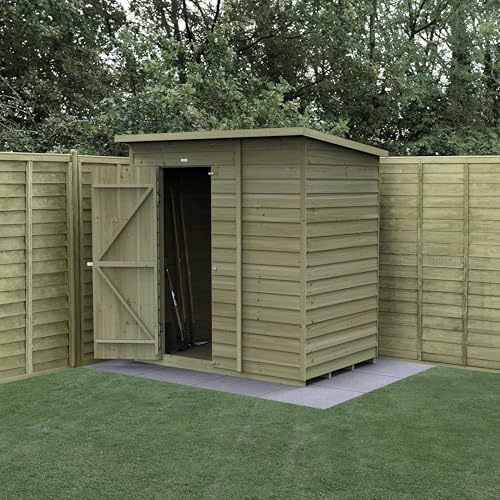 Forest Garden 4LIFE Pent Shed 6x4 - Single Door - No Windows