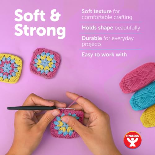 Image of Hygloss Pastel Acrylic Yarn for Crocheting & Hand Knitting - Set of 24