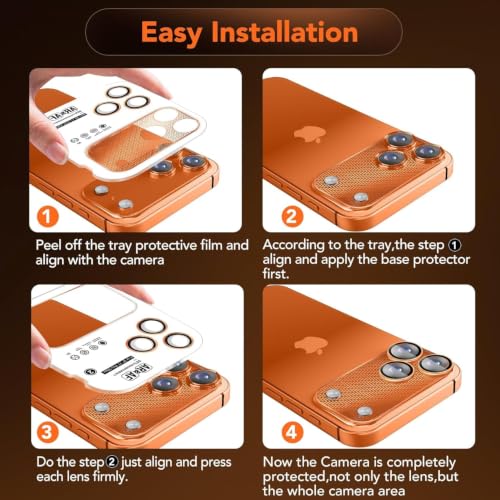 Image of Premium Camera Lens Protector Compatible with iPhone 17 Pro Max | 9H Tempered Glass Individual Ring Cover Alloy Frame Matrix Guard(Pack-1)