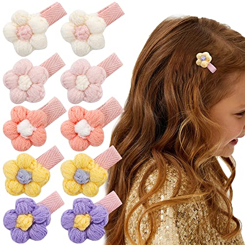 Atoden Baby Hair Clips For Girls Flower Hair Clips 10 Pcs Fully Lined Barrettes Small Alligator Clips Hair Accessories For Baby Girls Toddlers Infants Teens #TOP25