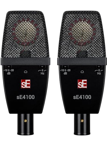 sE Electronics SE4100-PAIR Factory Matched Pair of SE4100 Large Diaphragm Condenser Microphones w/Mounting and Case