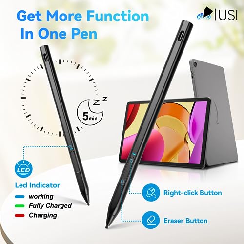 Image of Chromebook USI 2.0 Stylus for Lenovo Duet 3 Chromebook Ideapad Pen, 4096 Level Pressure Sensitive Pencil for Lenovo Chromebook Duet, ASUS Chromebook, HP Chromebook X360, Google Pixel Tablet,Black
