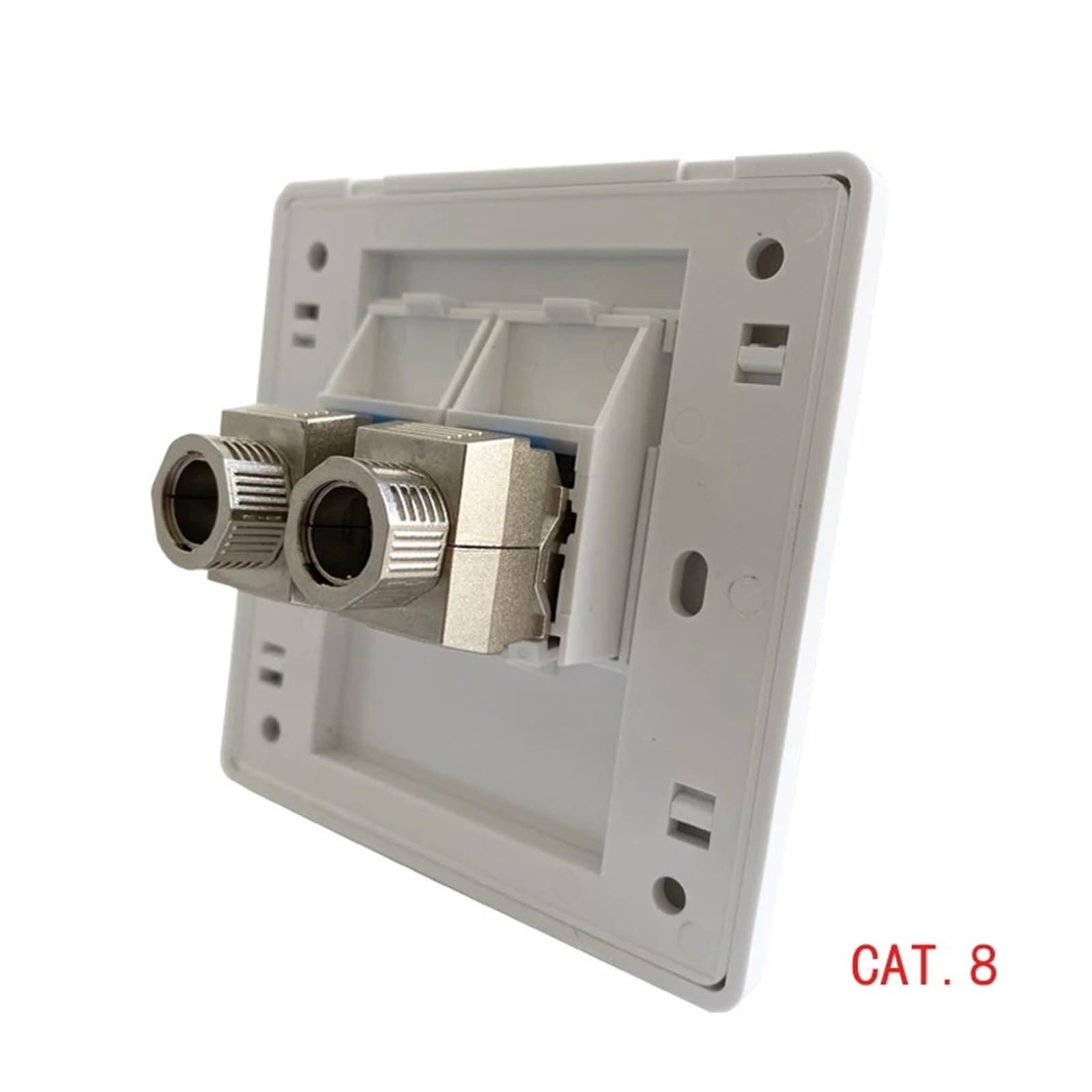 Pannello da parete CAT8 RJ45 a 2 porte Pannello di rete LAN CAT.8 ad altissima velocità da 40 Gbps(Two Ports CAT7)