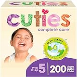 Cuties | Skin Smart, Absorbent & Hypoallergenic Diapers with Flexible & Secure Tabs | Bulk Case | Size 5 | 200 Count