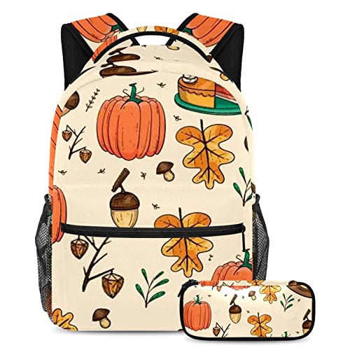 Trousse et sac à dos pommes de pin citrouille, le cadeau de rentrée parfait