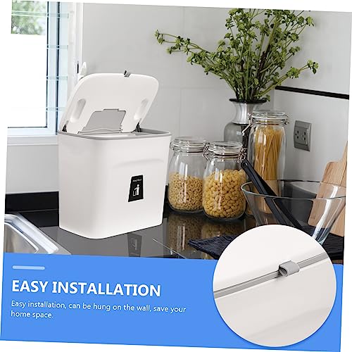 Caneca de basura rectangular para pared color blanco miniatura 6