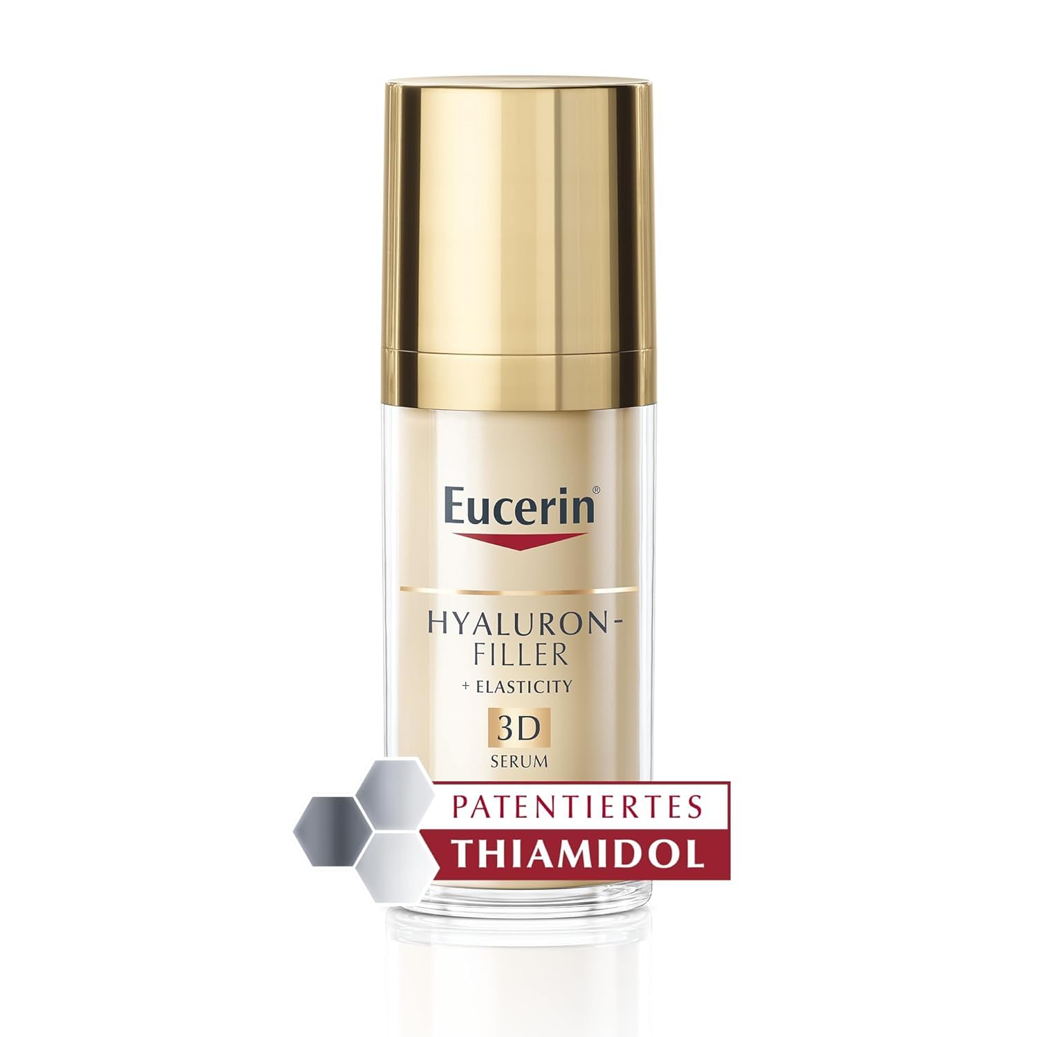 Eucerin Hyaluron-Filler + Elasticity 3D Serum 30 ml, Anti Aging Pflege | Gesichtsserum reduziert Pigmentflecken & tiefe Falten, verbessert die Hautelastizität, mit Hyaluronsäure & Thiamidol