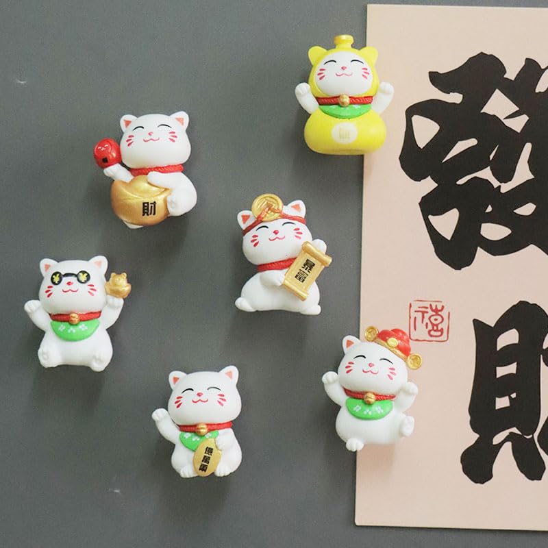 Imanes Decorativos Lucky Cat Maneki-Neko Resina miniatura 6