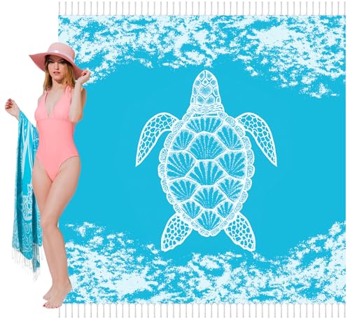 Vikumond Oversized Turkish Beach Towel Blanket XXL Cotton Sandproof Towels Boho Woven Extra Large Big Sand Free Giant Throw Blankets Huge Quilt XL Picnic Camping Necessities Cloud for Adult Gifts