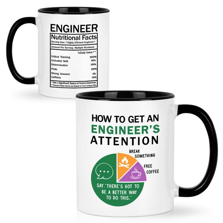 Cabtnca Engineer Gifts, Engineering Gift for Men Mechanical Engineers Electrical Engineers, Christmas Birthday Gifts for Engineers, Engineer Mug, Science Aerospace Engineering Gifts for Men, 11 Oz