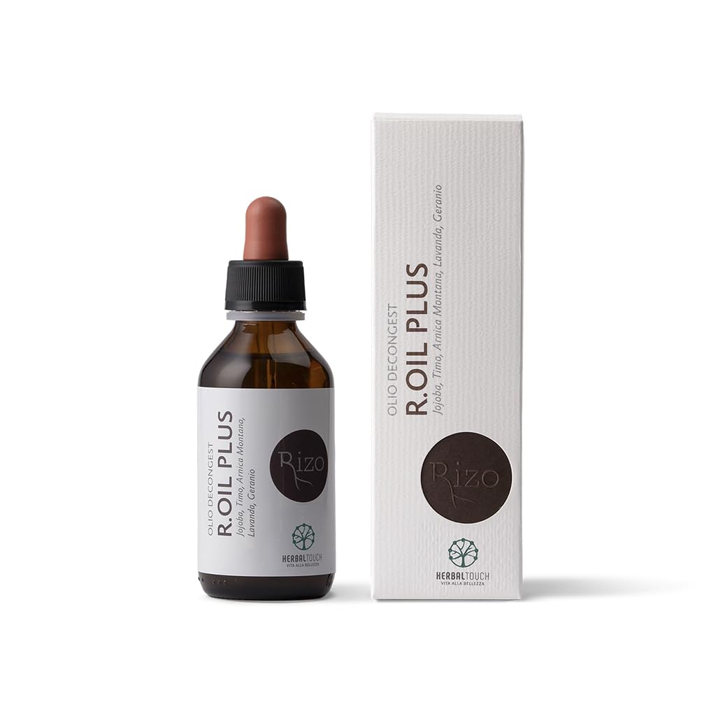 R. Oil 100 ml Olio Decongestionante con Jojoba, Timo, Arnica Montana, Lavanda e Geranio per muscoli affaticati e rigidità articolari