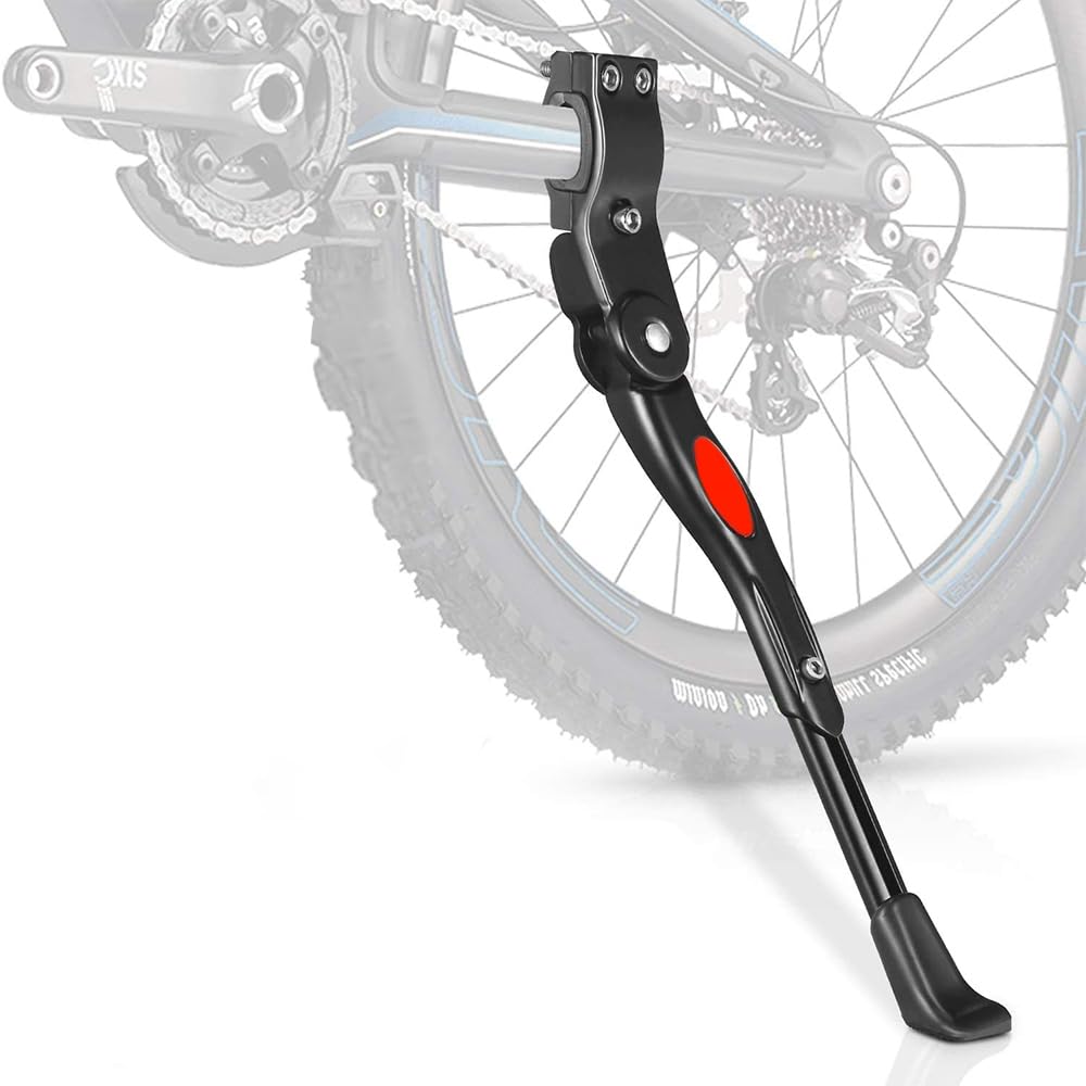 Quixotical Fahrradständer 24-28 Zoll, Höhenverstellbarer Universal Seitenständer in Weiß & Schwarz, Stabiler Fahrrad Ständer für Mountainbike, Rennrad, Citybike, Robust & Einfach Montage Sport & Freizeit