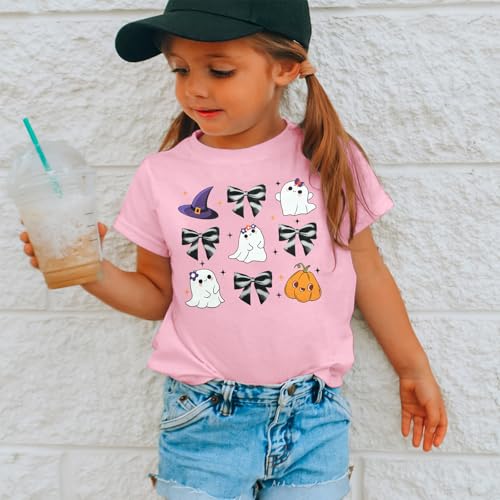 Toddler Halloween Shirt Boys Girls Pumpkin Face Ghost Shirts Jack O' Lantern Tops Kids Halloween Outfit Short Sleeve Tee3
