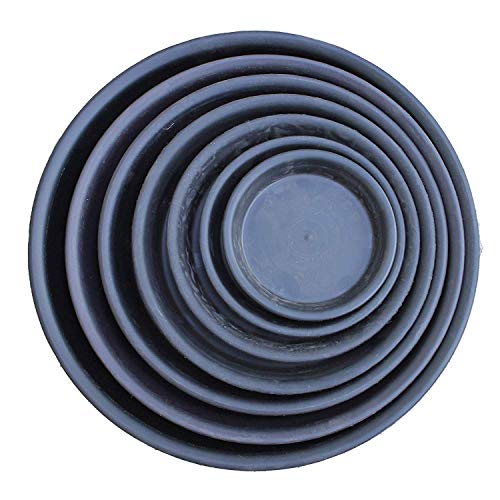 TrustBasket UV Treated Round Bottom Tray(Plate/Saucer) Suitable for 12 inch Round Plastic Pot- Black Color - Set of 3 | Heavy Duty Highly Durable Plant saucerGamla for Indoor Home Decor & Outdoor Balcony Garden
