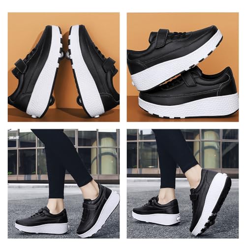 Kids Roller Skate Shoes Roller Sport Sneakers Shoes for Boys Girls with 2-Wheels Outdoor Trainer Retractable Sneakers Shoes for Birthday Children Show Gift2