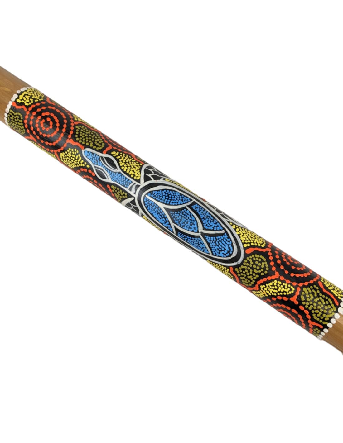 Rainstick, grande bastone della pioggia in bambù, produzione artigianale, con decorazione dipinta a mano, 80 cm